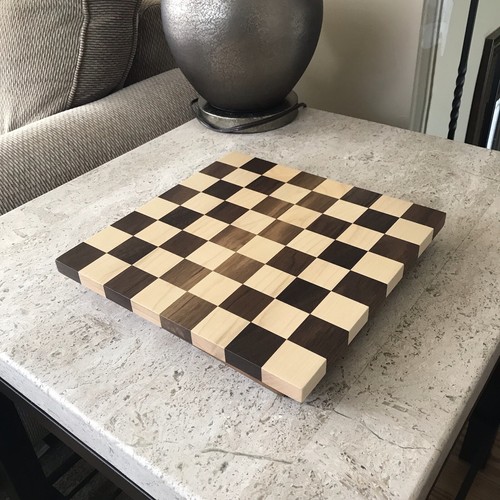 Small Wood Chess Board Handmade 12 Inch Maple And Walnut Board Game Made In USA