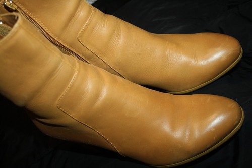 SILVER LINING by KLOUDS SZ 39 WHISKEY LEATHER SIDE ZIPPERED LEATHER LINED BOOTS - Picture 19 of 20