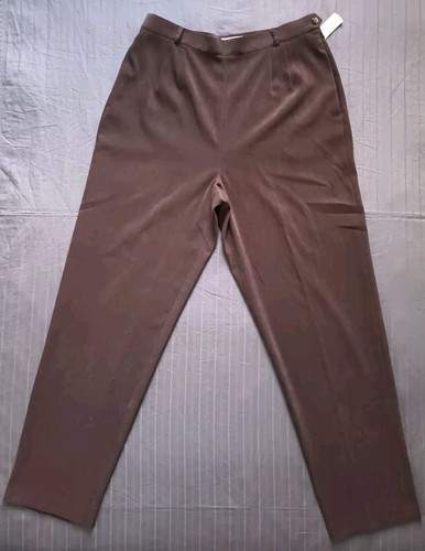 NWT Talbots Dress Pants Women's Size 14 (31x30.5) Brown Stretch Side Zip Vintage
