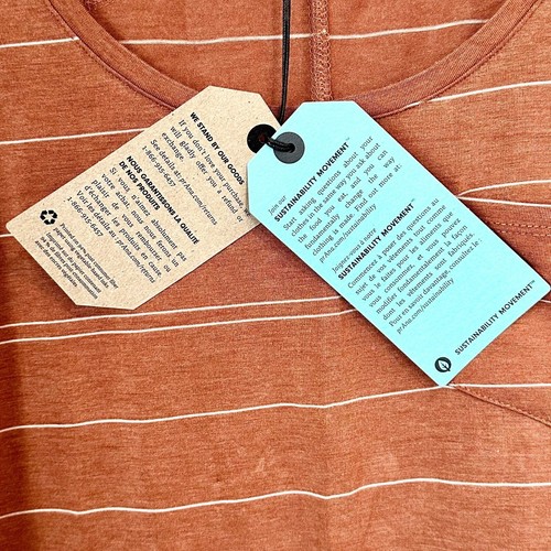 Nuevo con etiquetas Base Prana Cuello Redondo Tanque en Cobre Brezo Rayas - Talla Pequeña - Imagen 5 de 8