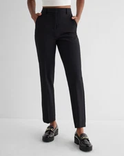 NEW EXPRESS $80 BLACK SUPER HIGH WAISTED EDITOR STRAIGHT ANKLE PANTS SZ 6S