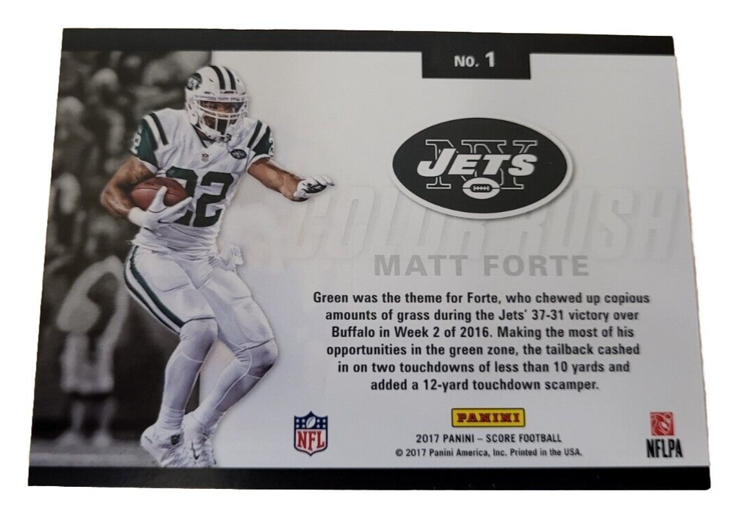 2017 Panini Score Football Matt Forte Color Rush 1 New York Jets