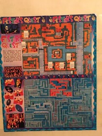 BATMAN -NINTENDO POWER- 1989 NES DC 'FESTER'S QUEST MAP'  VINTAGE POSTER 19X16
