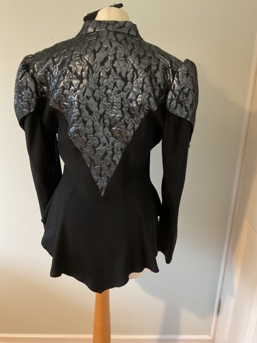 Abito da festa vintage Roots due pezzi uk 12 nero con caratteristiche lurex Space age - Foto 2 di 7