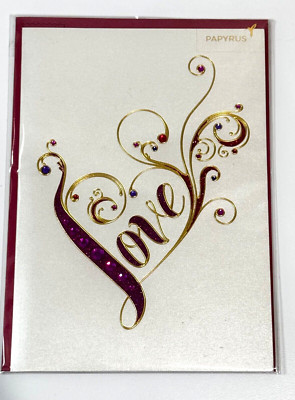 Papyrus Valentines Day Greeting Card Embellished Rhinestone Love Sweetheart