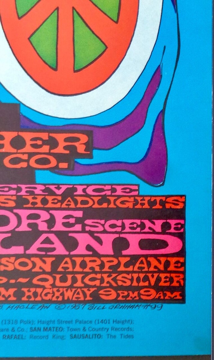 DOORS BG 99 OP1 FILLMORE 1968 Concert poster BILL GRAHAM BONNIE