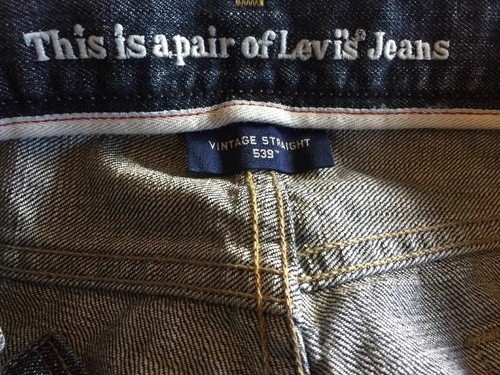 Levis Jeans Mens 36x30 Blue 539 Vintage Straight American Dark Wash Denim - Picture 11 of 12