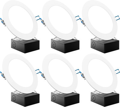 Sunco 6 Pack 6 Inch Ultra Thin LED Recessed Ceiling Lights, 5000K Daylight, Dimm