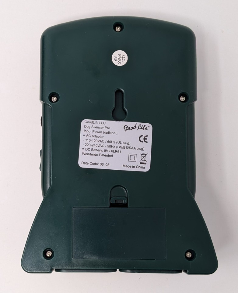 Good Life Dog Silencer Pro Ultrasonic Bark Control Training System No