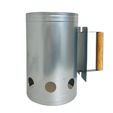 Image of XL Steel Fire Starter Chimney With Heat Shield Charcoal Grill Starter