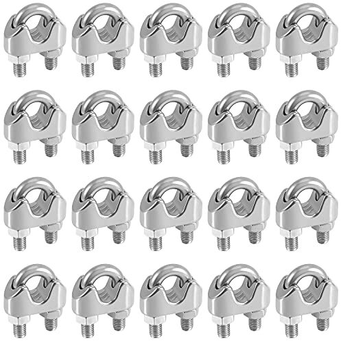 20 Pack 3/8 Inch Wire Rope Clamp Heavy Duty Wire Rope Clip M10 Stainless Steel W