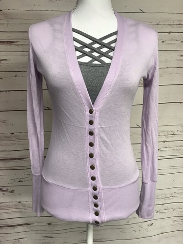 Color Story Purple Snap Button Cardigan 