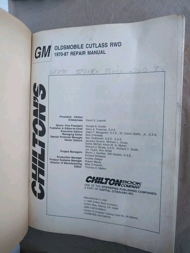 Oldsmobile Cutlass Hurst 442 1970-1987 Service Repair Manual Wiring Diagrams - Picture 5 of 6