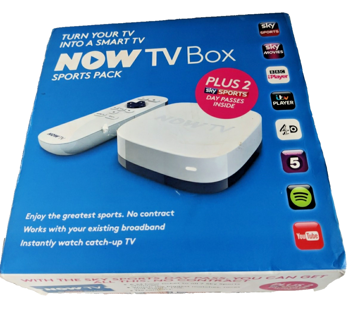 Now TV Model sports pack 2400SK Media Streamer White Power Supply Remote