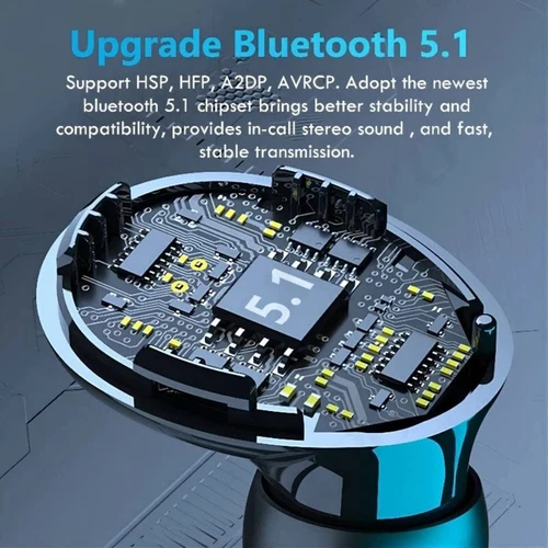 TWS Bluetooth Earbuds Waterproof Bluetooth 5.1 Headset Noise Cancelling Wireless - Picture 7 of 12
