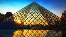 Landscape louvre paris sunlight architecture pyramid Custom Gaming Mat Desk