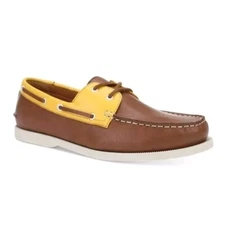 CLUB ROOM Mens Brown Cushioned Comfort Elliot Round Toe Lace-Up Boat Shoes NIB