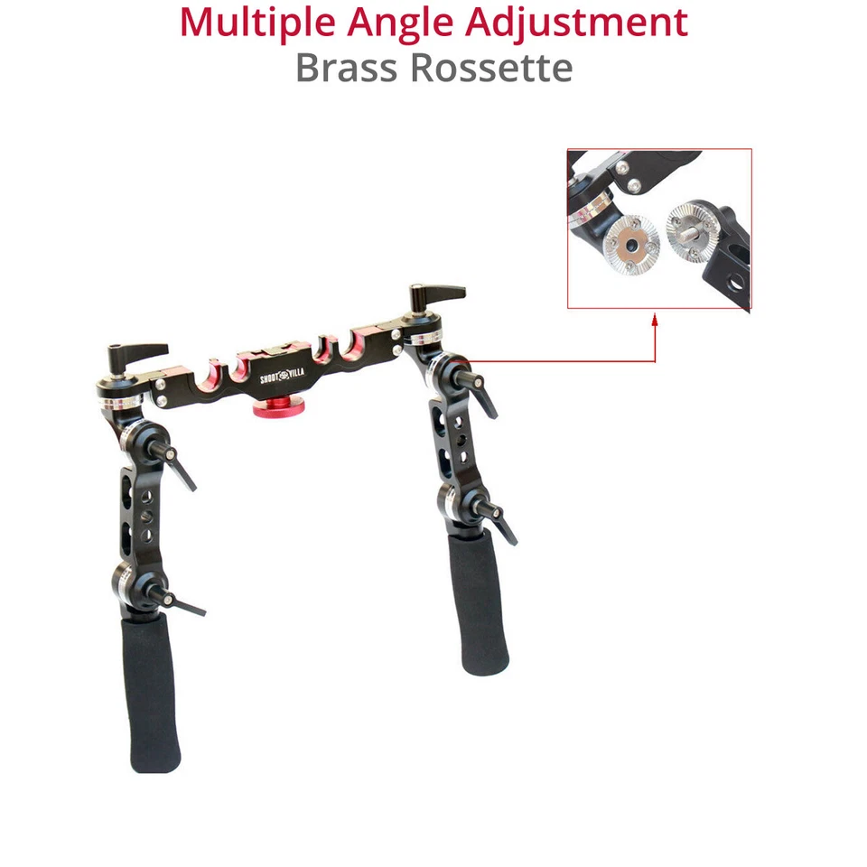 Juego de manijas con agarre Shootvilla Universal Rosette 15 mm/19 mm estilo Arri agarre de bloqueo Foto 2 de 4