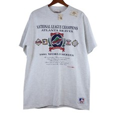 Vintage Atlanta Braves 1991 World Series Signed CHRIS CHAMBLISS Nutmeg Men's XL