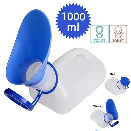 Male Urine Pee Bottle Long Neck Incontinence Container for Men, Spill