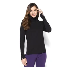 IMAN Global Chic Touch of Gold Signature Soft Knit Turtleneck 624359-J