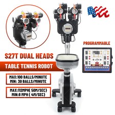S27T Dual Heads Table Tennis Robot Ping Pong Ball Training Machine Programmable