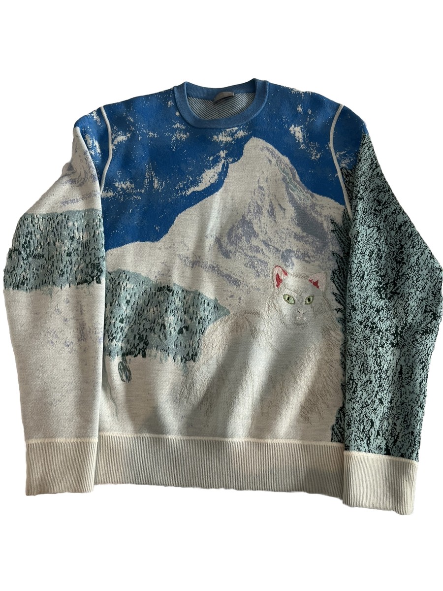 Limited Edition DIOR X Peter Doig Wolf Multicolor Mens Crewneck