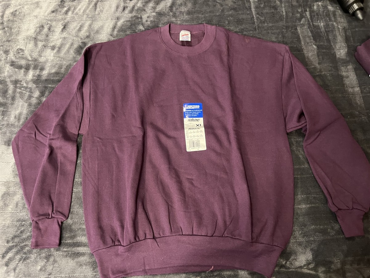 3 VINTAGE 90'S JERZEES SWEATSHIRT SOLID PLUM PURPLE SZ XL 3 VINTAGE 90'S JERZEES SWEATSHIRT SOLID PLUM PURPLE SZ XL