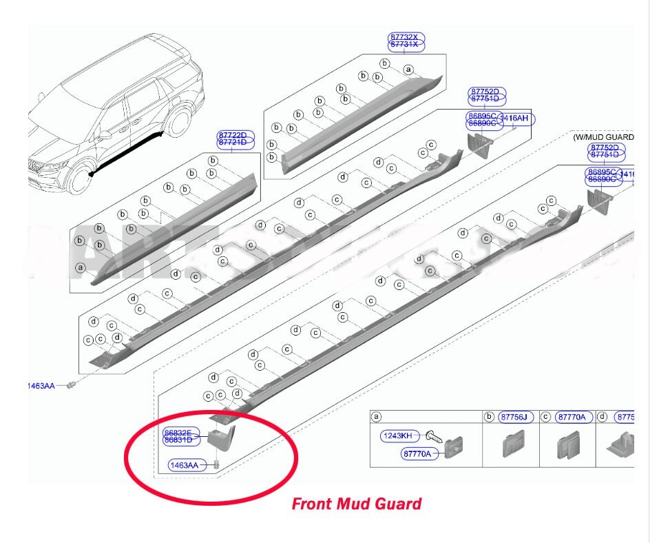 4pcs Front & Rear Mud Flap Splash Guard Kit for 2022 2023 2024 KIA