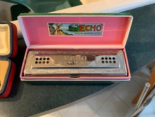 Vintage M. HONER The ECHO Harp HARMONICA 54/64 2 Key C/G 2 Sided w/ ORIGINAL Box