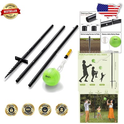 Sturdy Tetherball Set with Adjustable Height Pole - Outdoor Game for All Ages