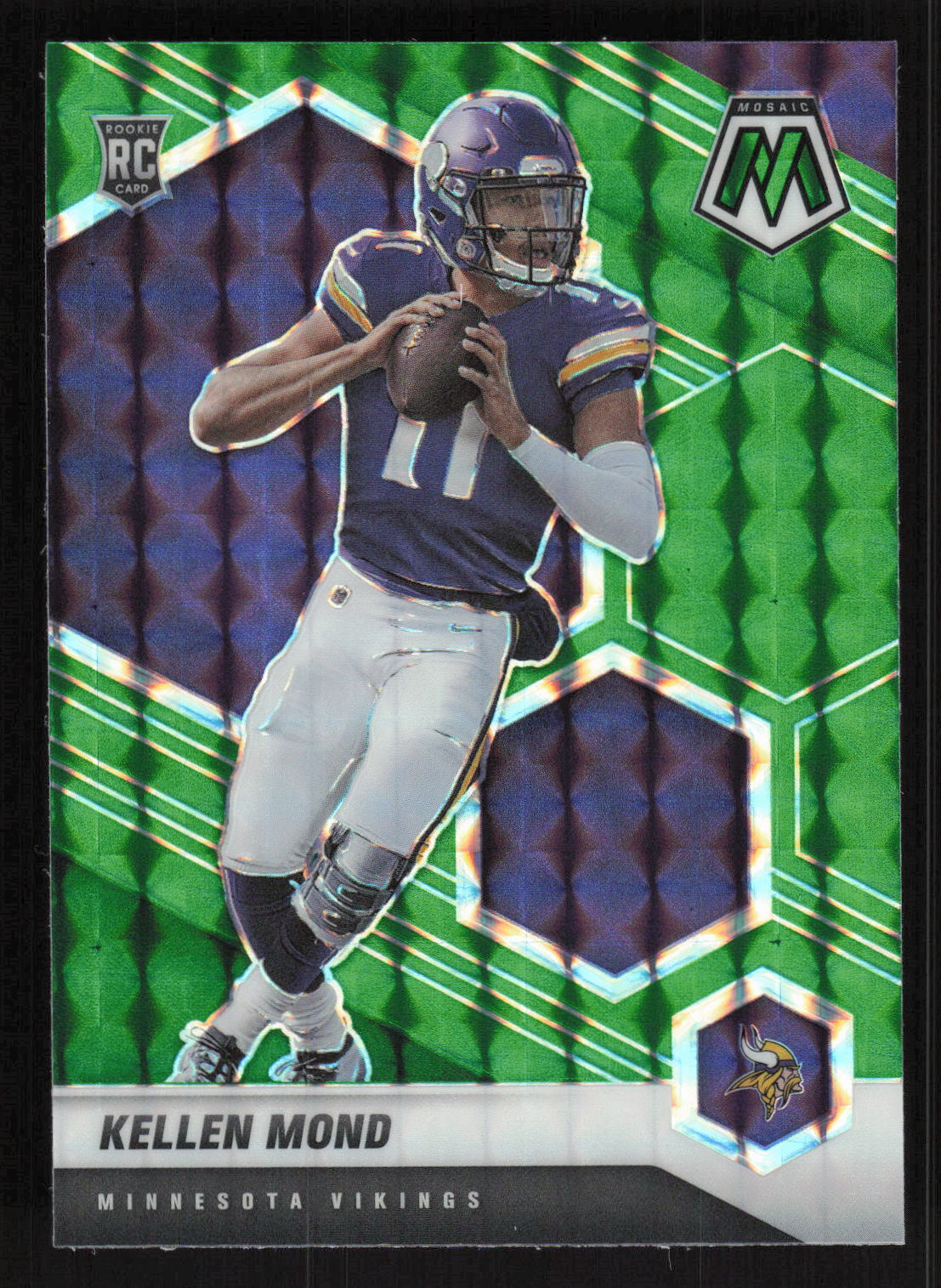 2021 Panini Mosaic #321 Kellen Mond Green Prizm RC Card