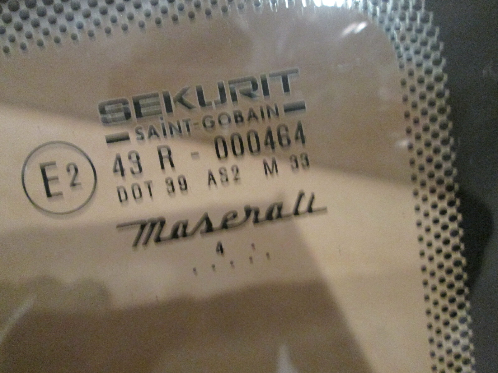 Maserati Coupe - RH Rear Quarter Glass - Window  P/N 387700402