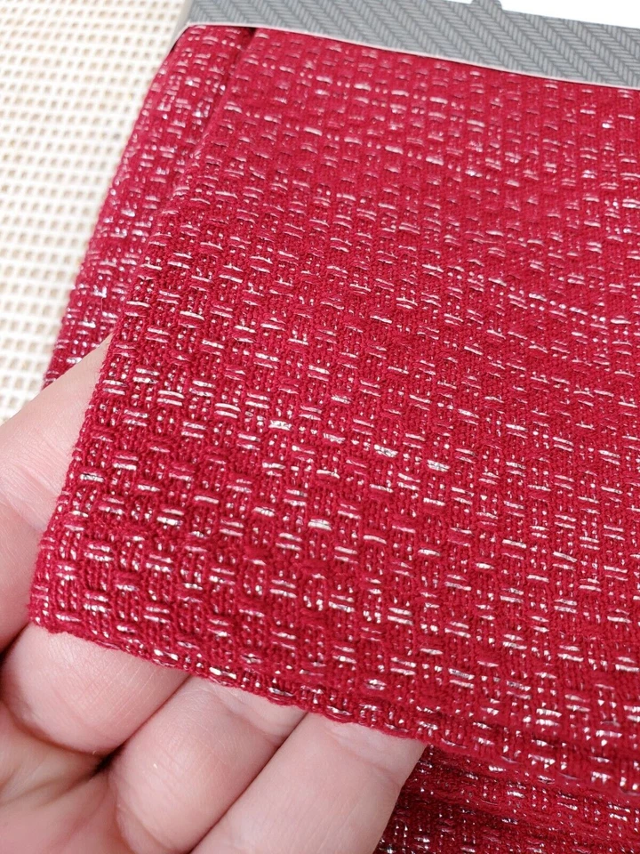 Threshold Set Of 4 Washable Fabric Napkins Ruby Red & Silver 20" X 20" - Image 4 of 4