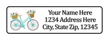 Flower Bike Personalized Return Address Labels 1/2 in by 1 3/4 in