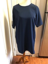 New Tobi Blue Shift Dress 1/2 Sleeves Women's Medium With Pockets