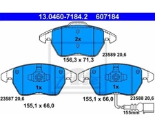 Brake pad set, disc brake ATE 13.0460-7184.2 for VW CC