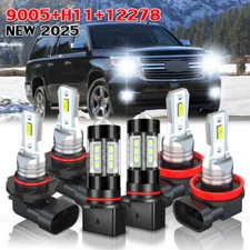 For Chevy Tahoe 2015-2020 Combo LED Headlight Bulbs High/Low Beam+Fog Light