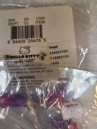 Hello Kitty Necklace and Earring Set Vintage Pastel Beaded 2009 Sanrio Rare New - Picture 11 of 11