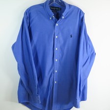 Ralph Lauren Men's Blue Classic Fit Long Sleeve Button Down Shirt Size 16 34/35