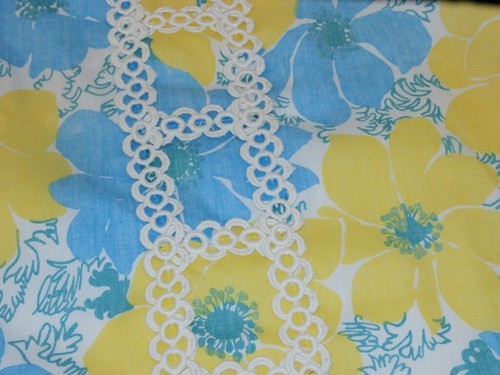 Lilly Pulitzer Skirt Vintage Women SZ 4 The Lilly 1960s Blue Yellow Floral - Picture 2 of 6