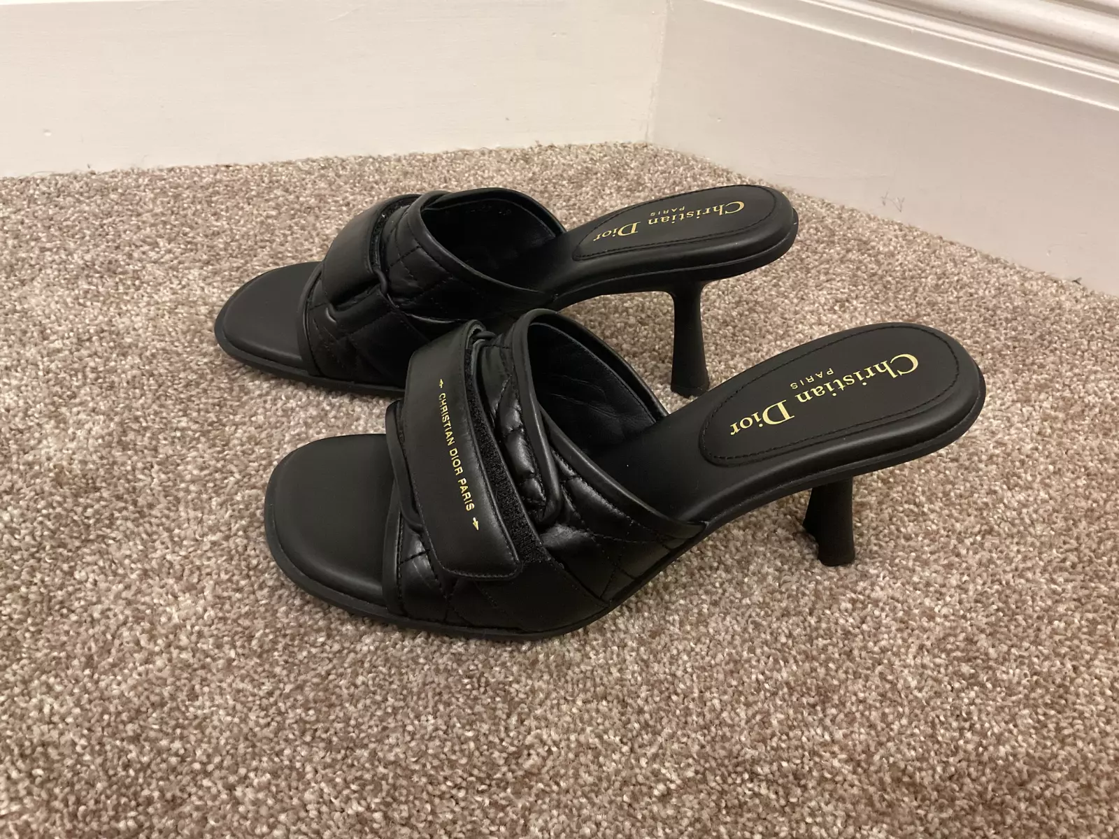Sandales Christian Dior Revolution en veau 80 mm à glissière MT 0222 sangle EU 39 US 9