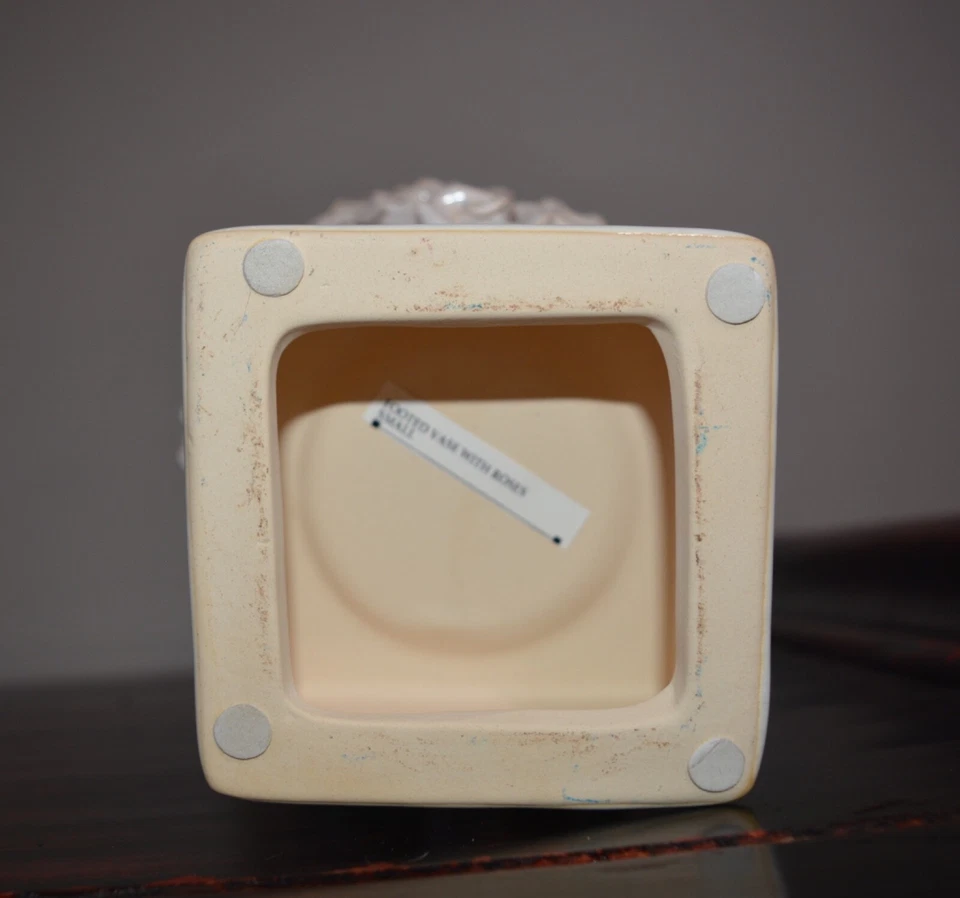 Jarrón decorativo PTMD con patas rosa 3D porcelana decorativa 10,25" Foto 4 de 4