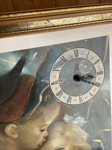 Viking Quartz Picture Clock AFFECTION GENTILINI Framed Wall Art 18” x 15” Rare - Picture 5 of 12