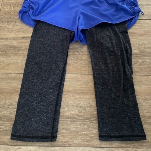 Athleta Go Getter 2 in 1 Legging & Short Combo Blue Sz MT Athletic Gym Workout - Picture 2 of 13