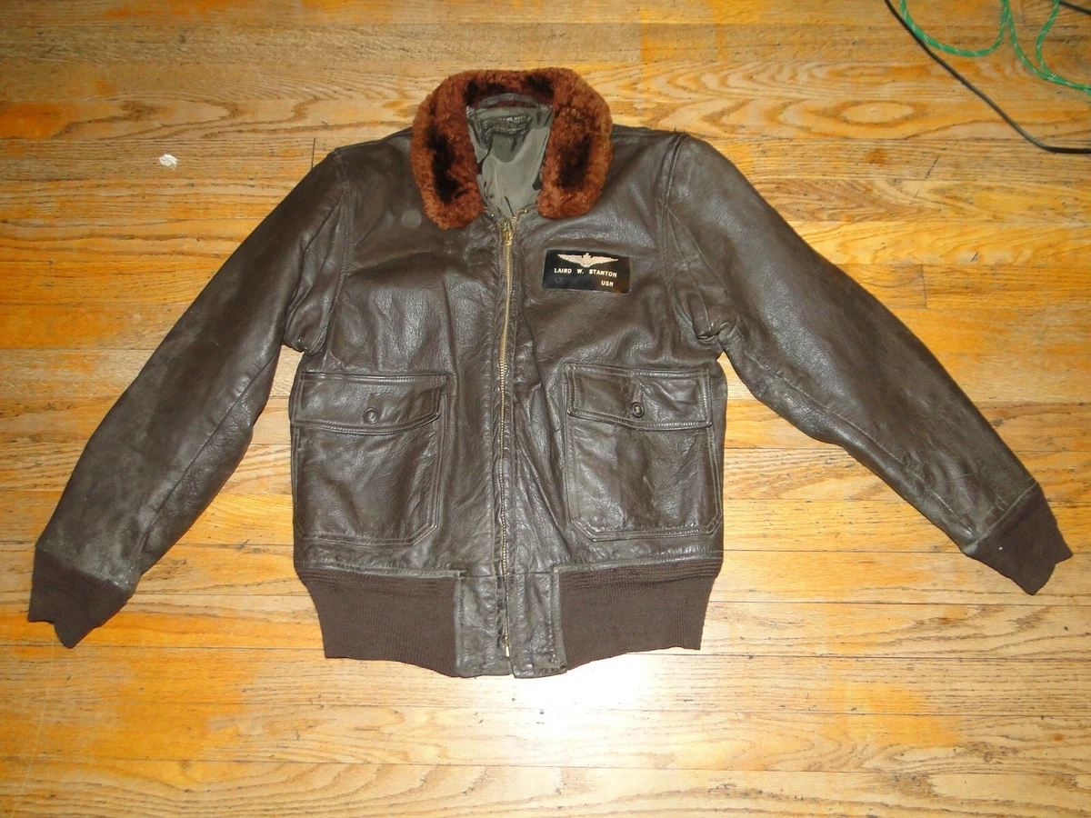 Vintage us navy G-1 Brown Leather Jacket Bummer A-2 Sz 42