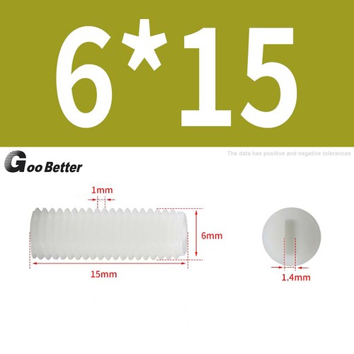 Juego de tornillos de nailon ranurados de plástico de punto plano M3 M4 M5 M6 M8 M10 M12 - Imagen 51 de 83