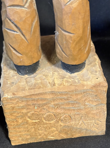 Vintage Hand Carved Cowboy Caricature Signed Cook Carvings by Charlie Folk Art - Picture 5 of 7
