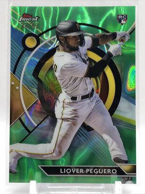 2023 Topps Finest Liover Peguero RC Green Lava Refractor /99 Rookie Pirates