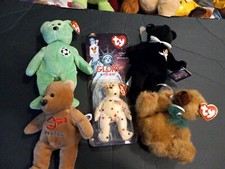 Vintage Mixed Lot Of 5 Plush Teddy Bears ,Mary Meyer, Holybears And TY